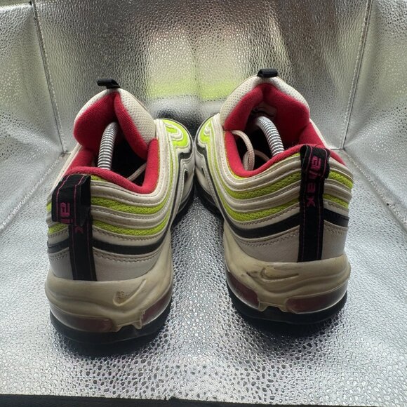 Size 11.5 Nike Air Max 97 Mens White Black Volt Green Rush Pink Shoes CI9871-100